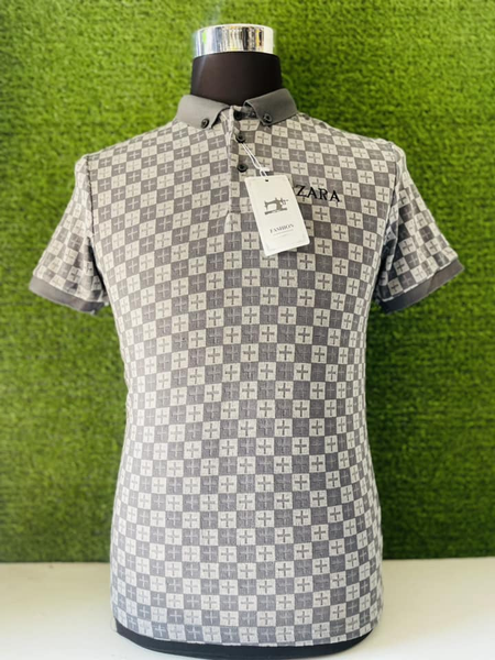 Polo gris blanc