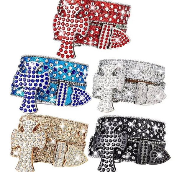 Ceinture Rock Strass Crâne
