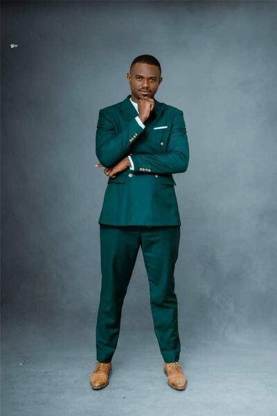 green men's suit