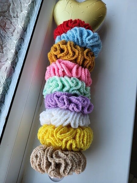 Chouchous en crochet colorés