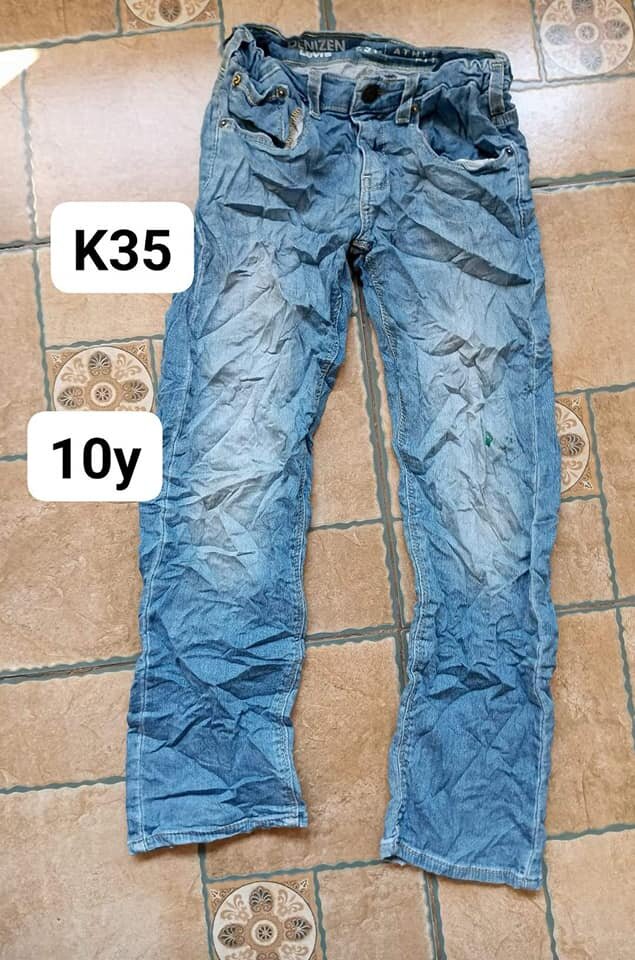 straight blue jeans