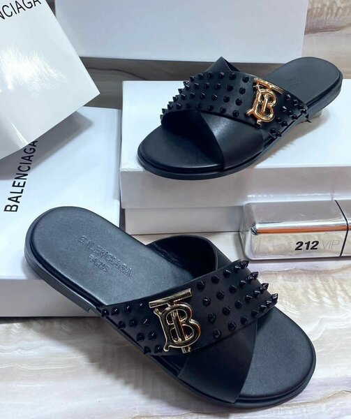 Leather slippers