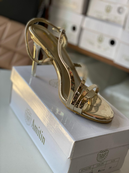 metallic sandals
