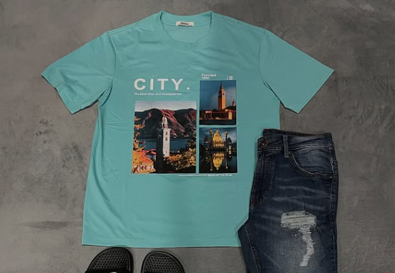 blue t-shirt