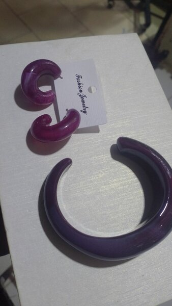 Purple Resin Jewelry Set