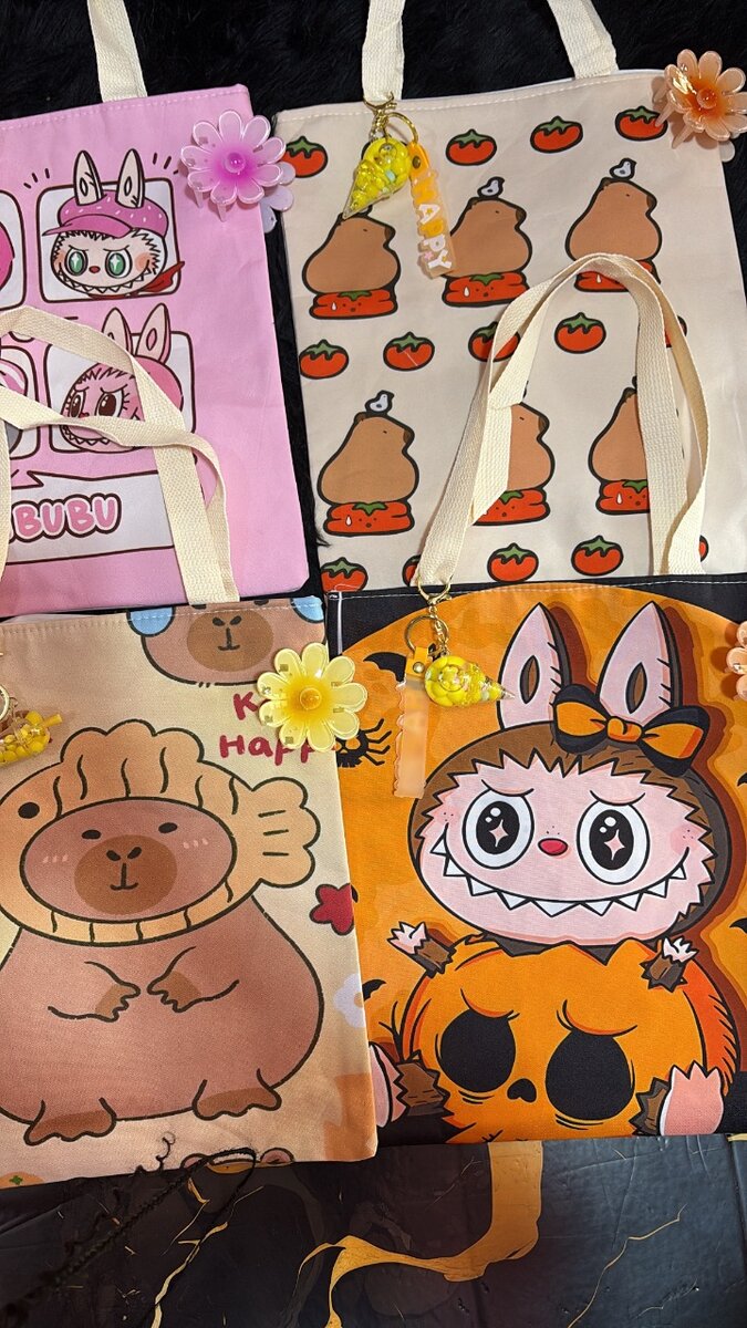 Sacs fourre-tout kawaii en toile