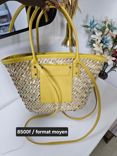 Sac cabas paille style bohème