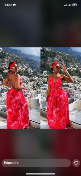 Robe longue estivale rose