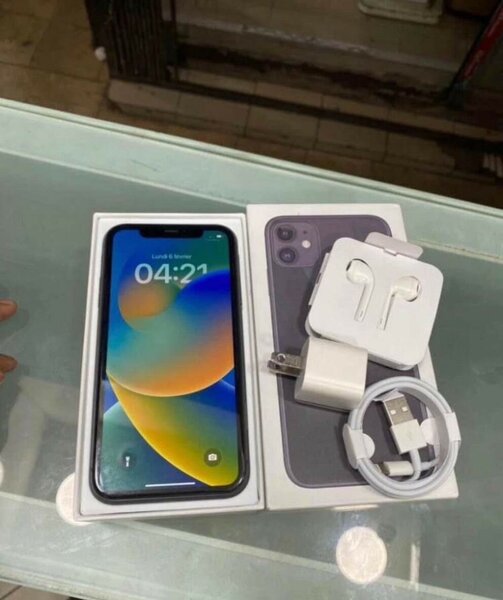 iPhone 11 avec accessoires complets