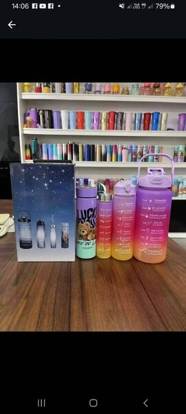 Four in one water bottle  with temperature bottle