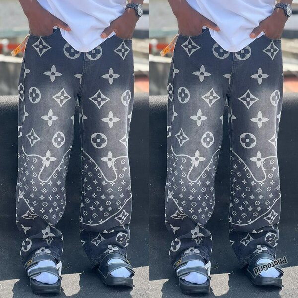 Pantalon en jean imprimé
