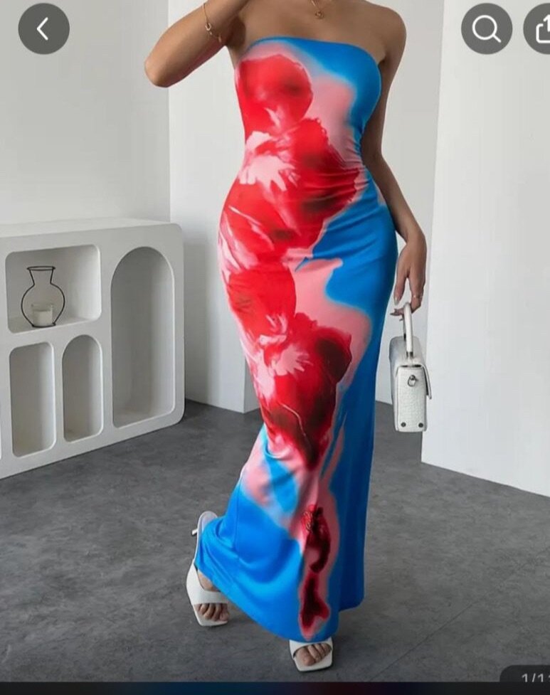 Robe Longue Imprimée Élégante