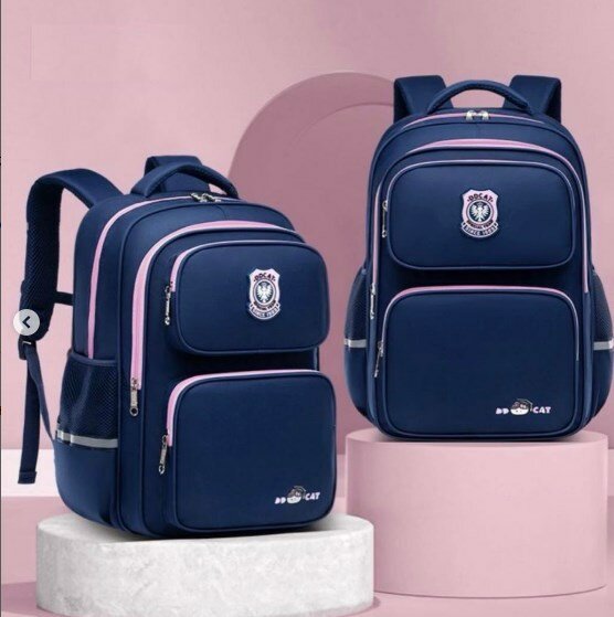 Backpack blue with pink locks