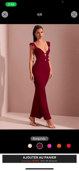 Robe maxi bordeaux glamour