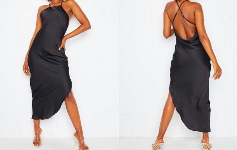 Robe noire en soie