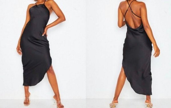 Robe noire en soie