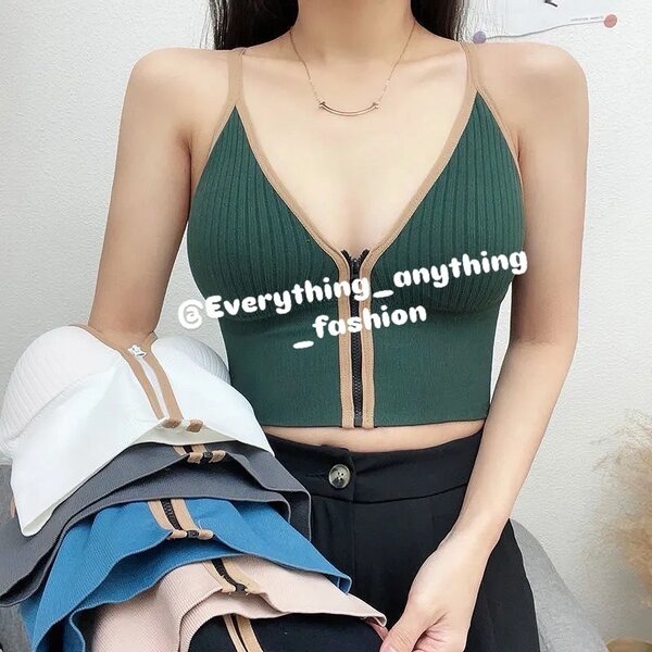 Zip bra top