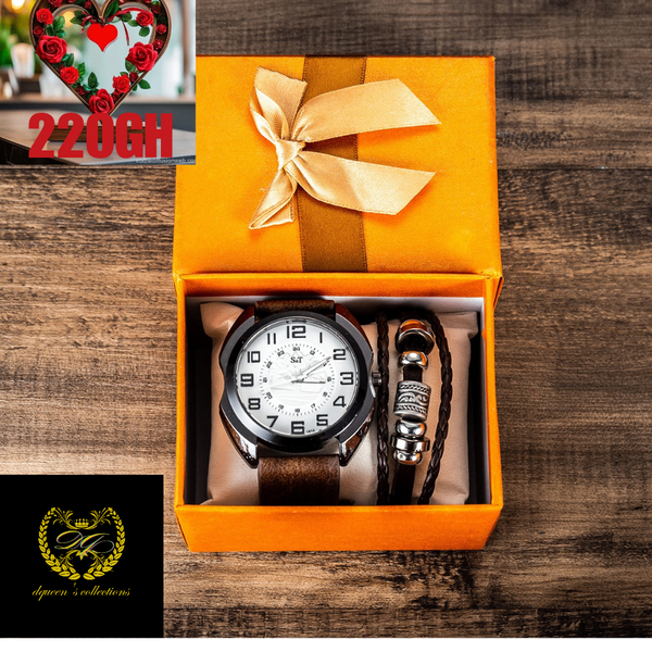 Men's wrist watch with bracelet