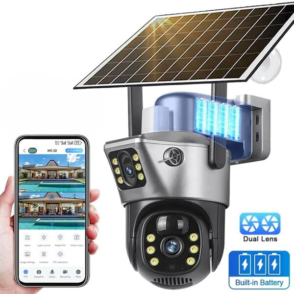 Caméra solaire 4G rotative dou