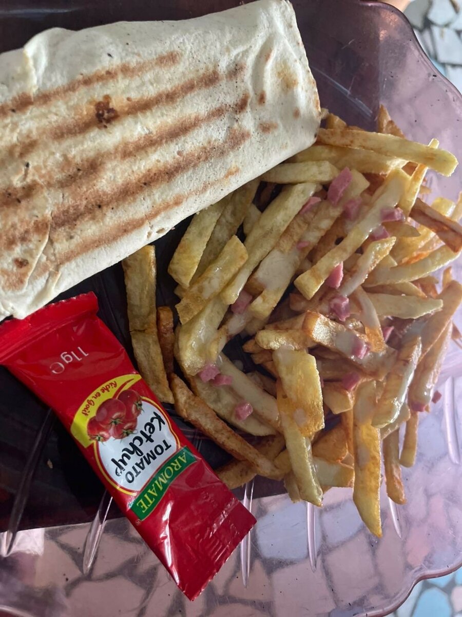 Chawarma grillé avec frites