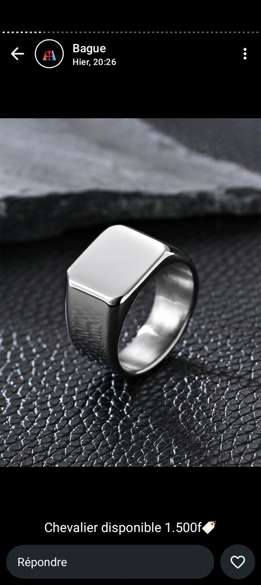 Bague Chevalière en Acier