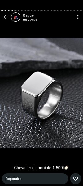 Bague Chevalière en Acier