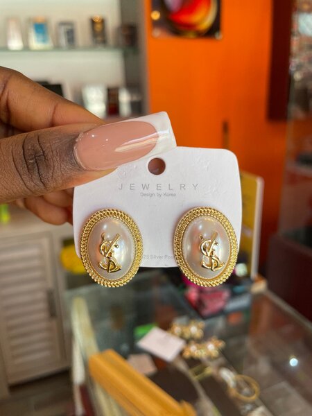 Ysl pearl earrings