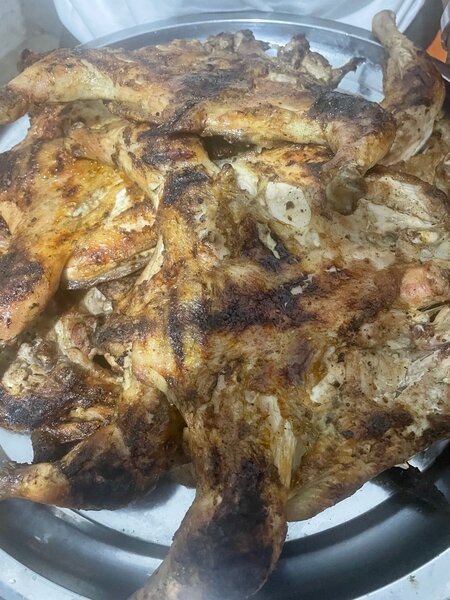 5 poulets flambés