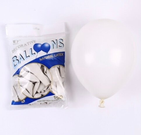 100Ballons en latex blancs