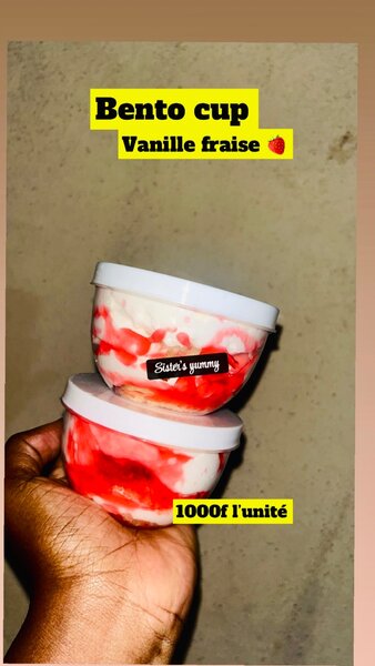Duo de Bento Cup Vanille Fraise