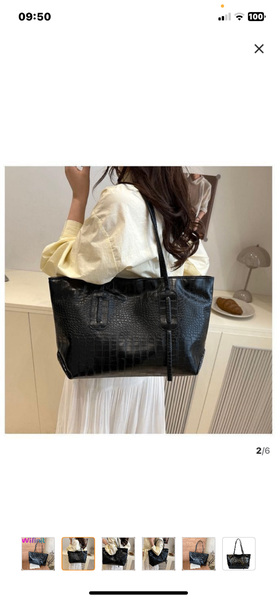 Sac cabas en cuir noir élégant