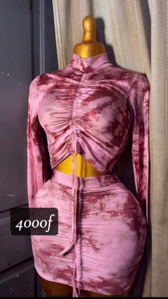 Robe deux pièces tie-dye élégante