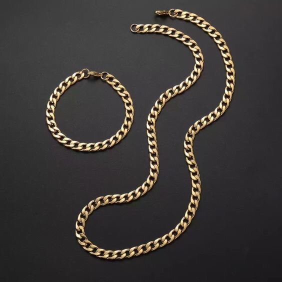 Ensemble Collier et Bracelet Doré