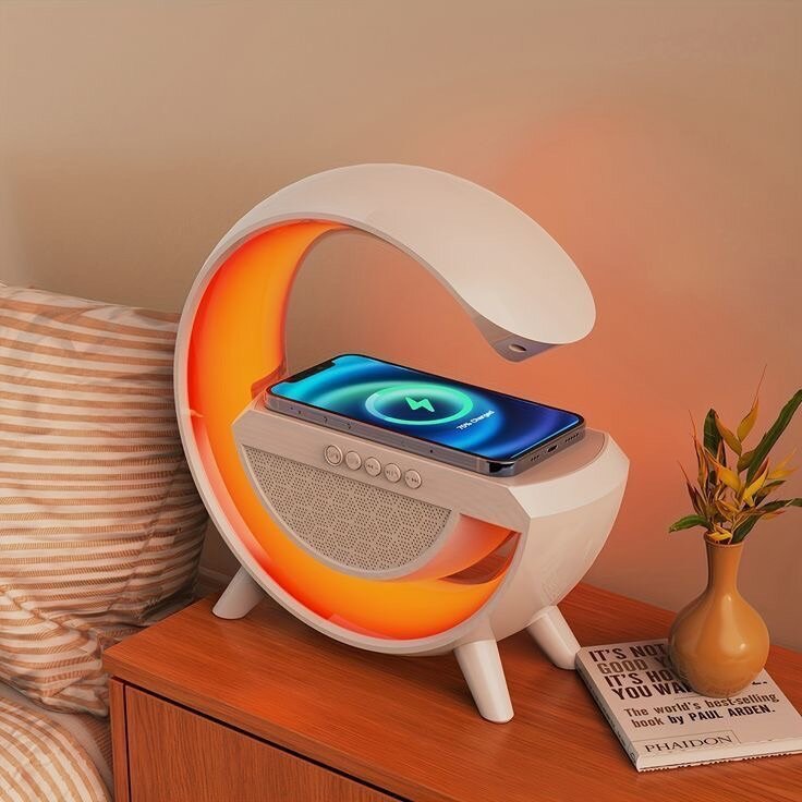 Station de Charge Sans Fil avec Enceinte LED