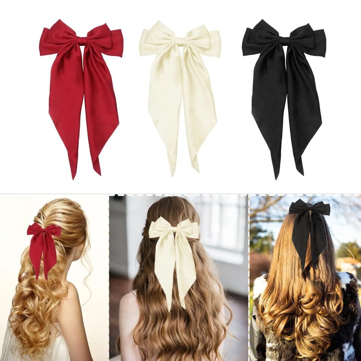 Grand Noeud Pour Cheveux Élégant