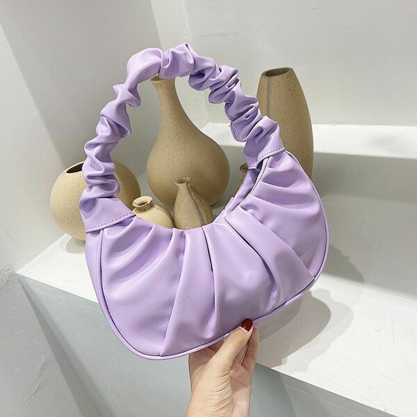 Sac à main plissé violet