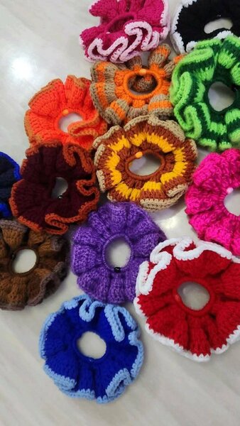 Chouchous en crochet coloré
