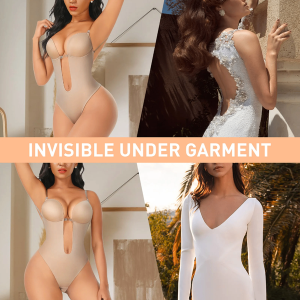 (M-2xL) Bodysuit Strap sleeve trimmer thong body shaper