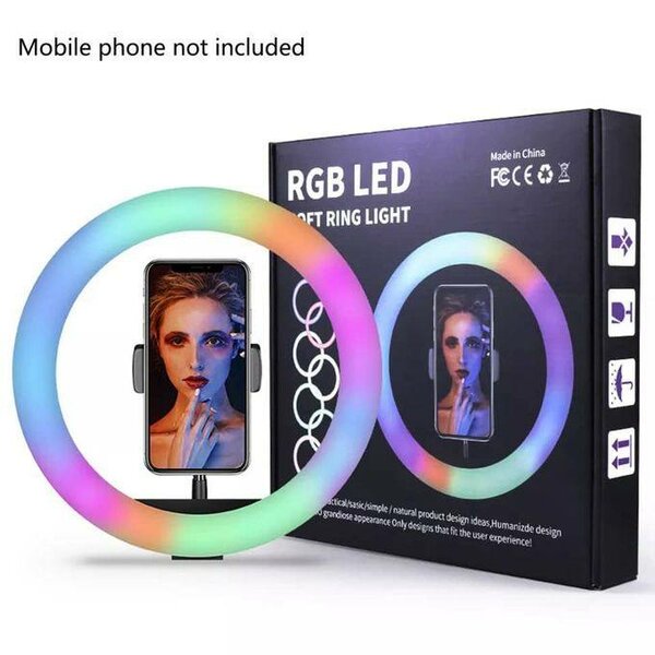 RING LIGHT 14 POUCES + TREPIEDS ANNEAUX LIMINEUX MULTICOLORE