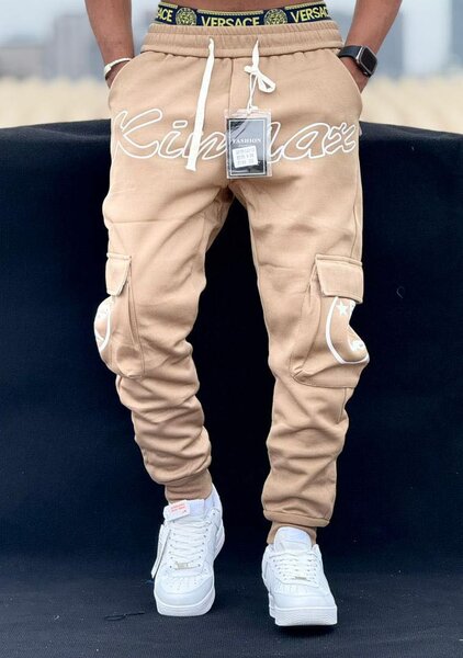 Pantalon cargo beige homme