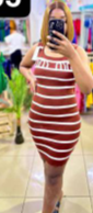 Robe nouilles bordeaux à rayures blanches