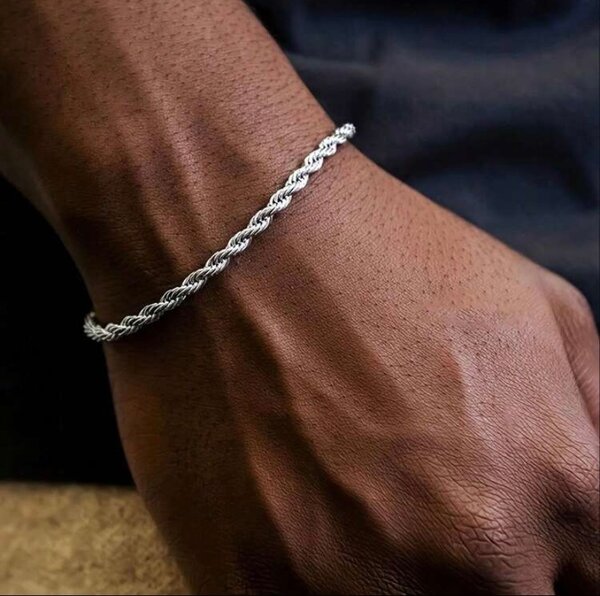 Bracelet en argent tressé