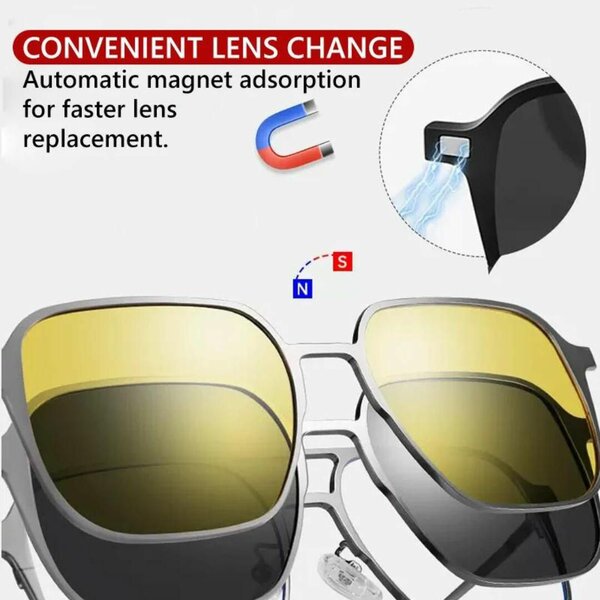 LIOUMO New Style 3 In 1 Magnet Clip On Sunglasses