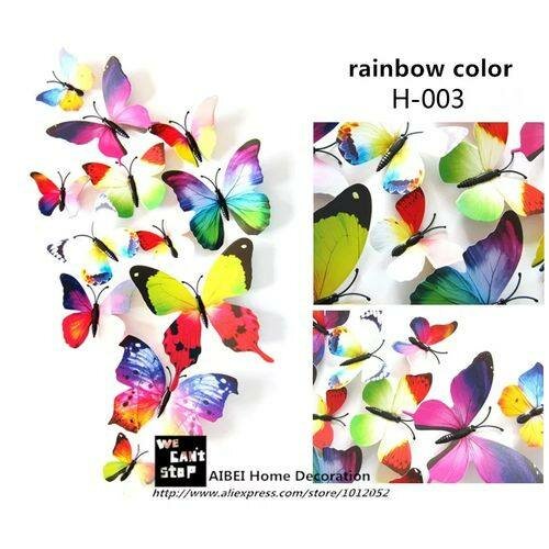 Lot de 10 papillons collant
