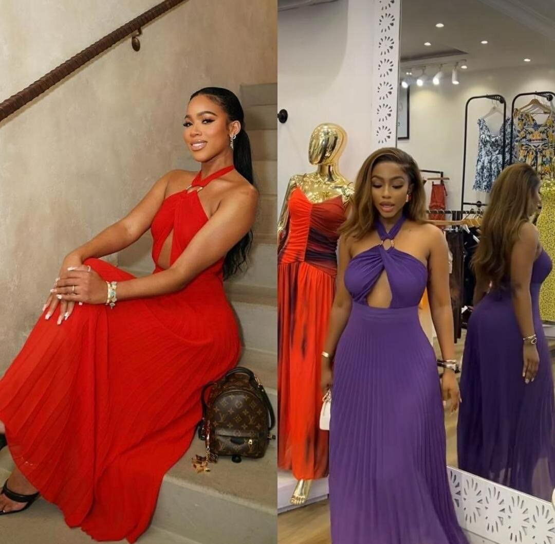 Robe longue plissée élégante