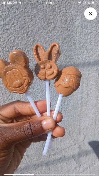 Sucette en chocolat animal