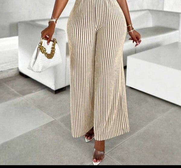 Pantalon large à rayures