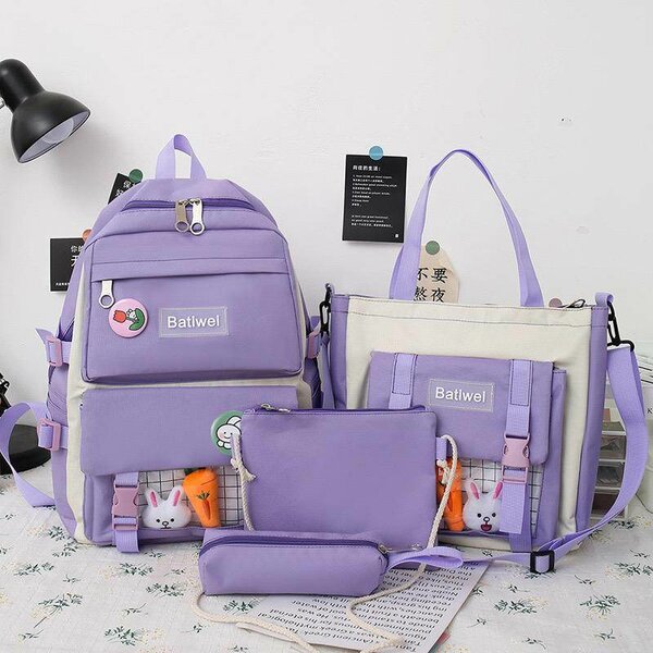 5 set backpack school bag