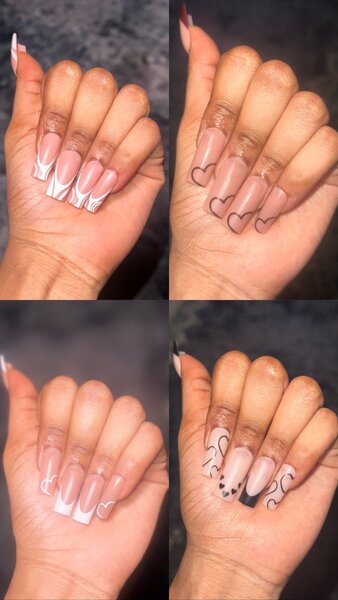 Set de 4 diffe faux ongles