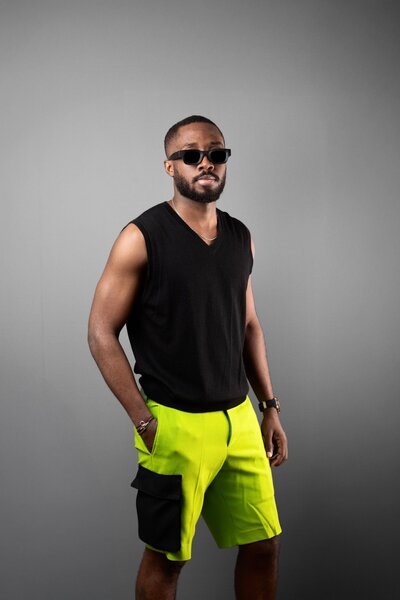 Shorts vert fashion homme
